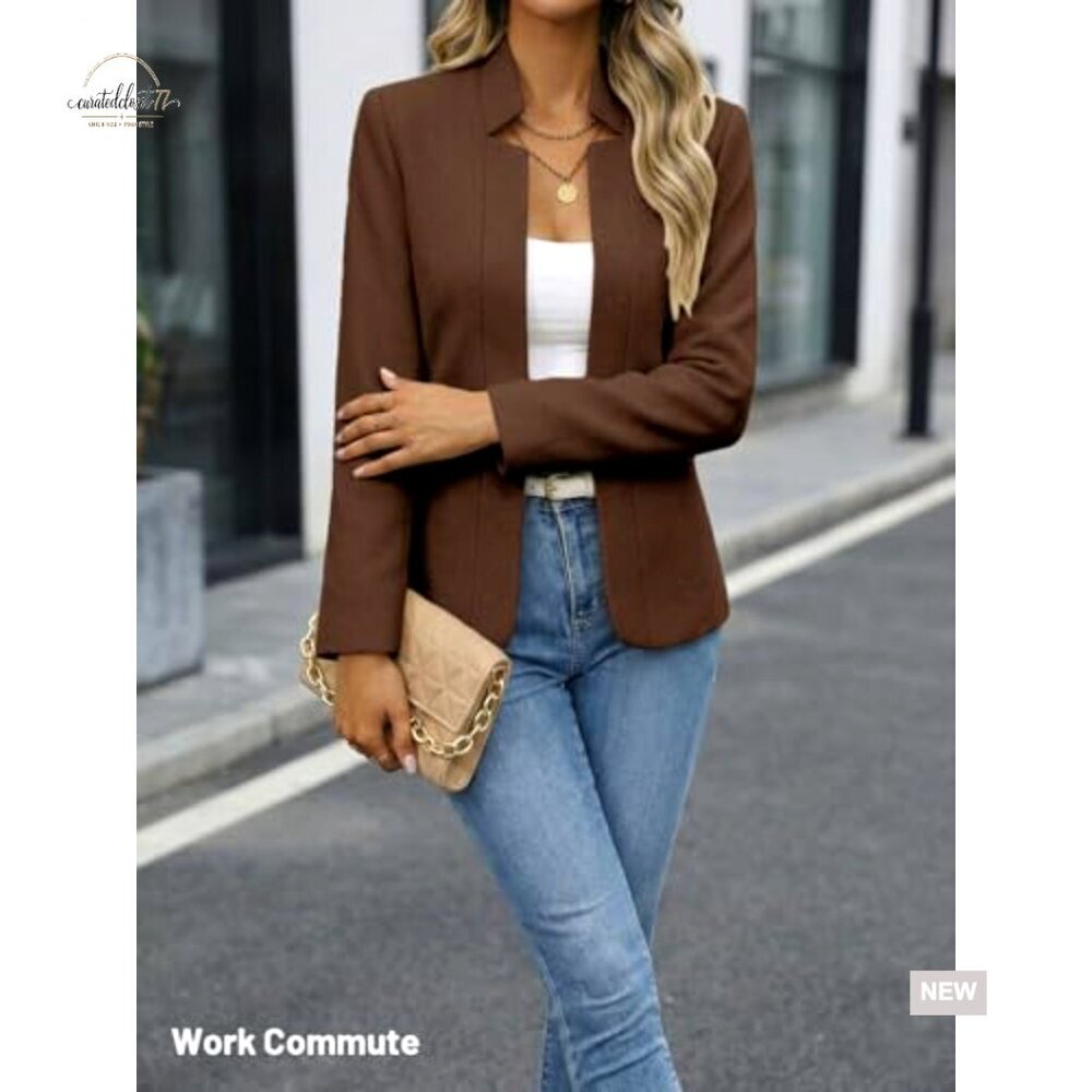 Wool Blend Blazer Jacket Slim Fit Fully Lined Casual Work Office Coat - Picture 5 of 7